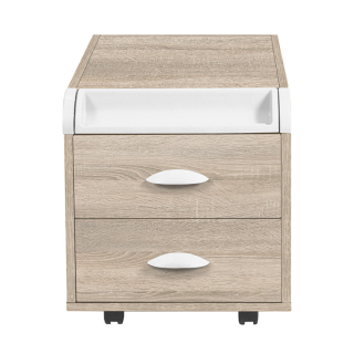 Тумба Дэми ТУВ-09 подкатная на 2 ящика с пеналом ясень/белый